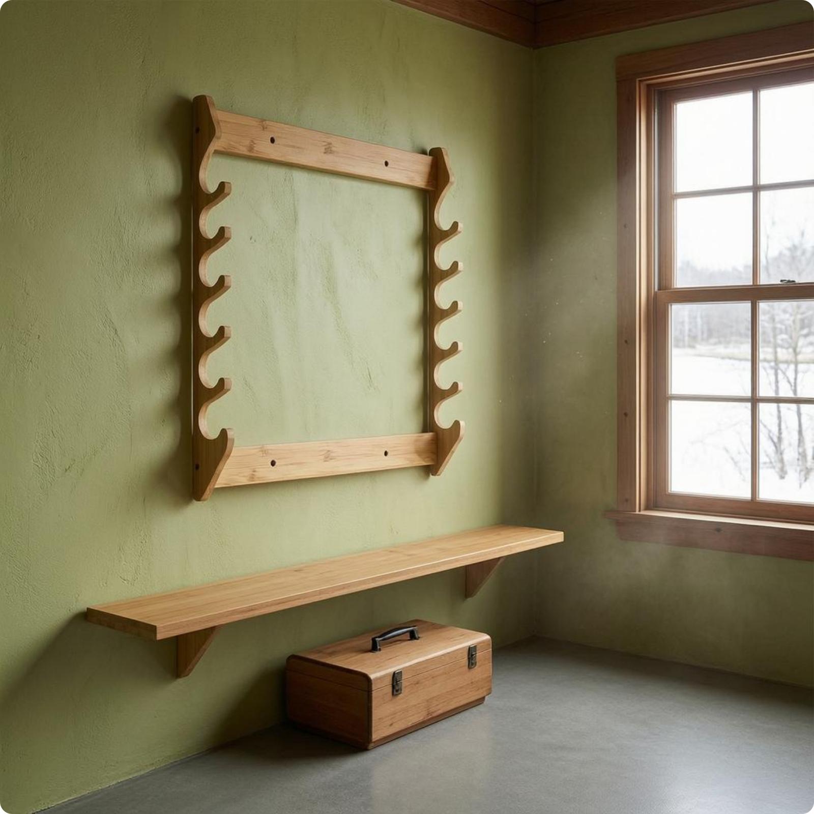 Support mural en bois pour can - Fishing Rod Rack avis et prix